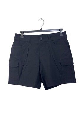 Eddie Bauer Womens Summer Trail Short Size 10 Black Nylon Blend Cargo Pockets